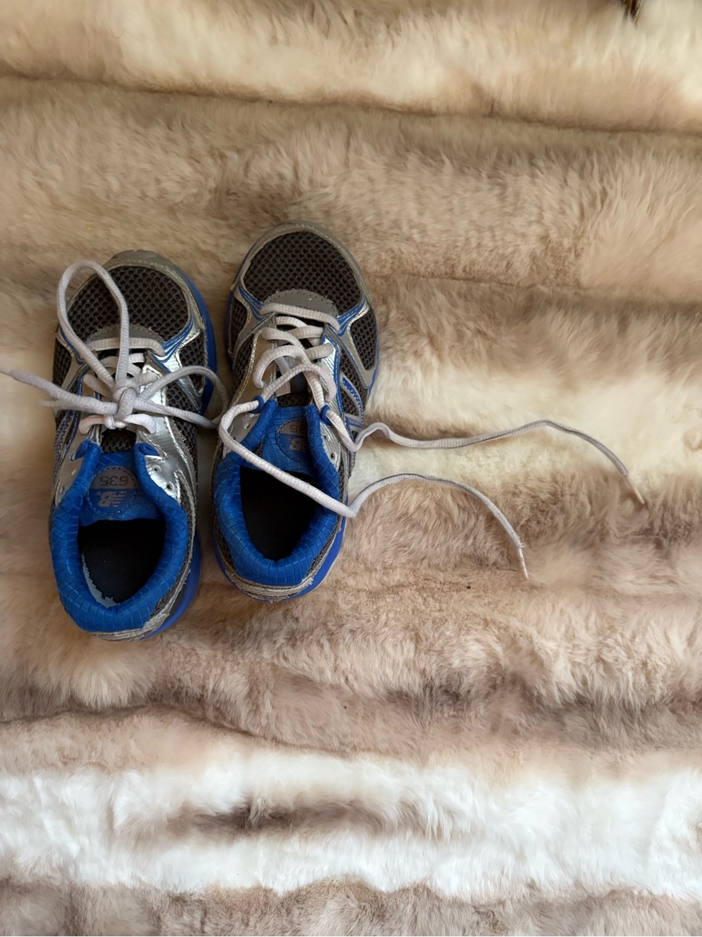 New Balance Kids Gray and Blue Sneakers
